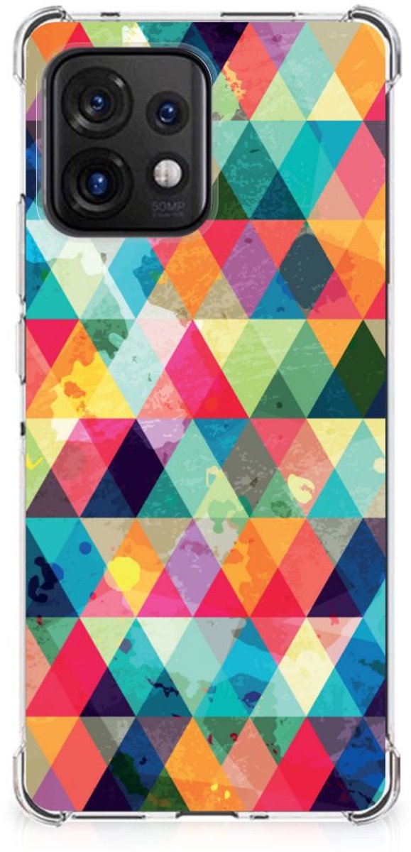 Motorola Edge 40 Pro Doorzichtige Silicone Hoesje Geruit