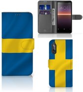 Cuir de Première Qualité Housse pour Sony Xperia 10 II Coque Drapeau Suédois