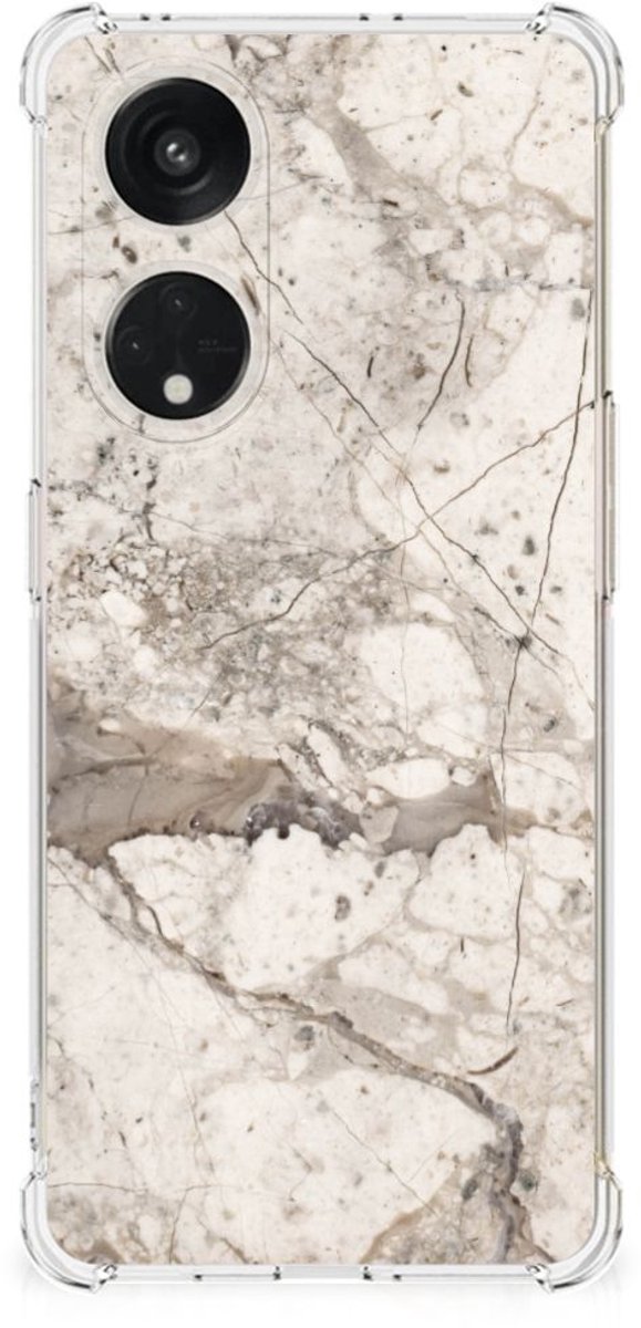 OPPO A98 Anti-Shock Hoesje Marmer Beige