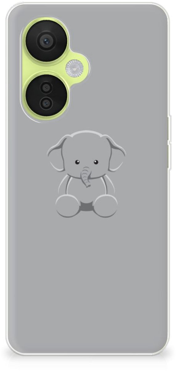 OnePlus Nord CE 3 Lite Telefoonhoesje met Naam Grijs Baby Olifant
