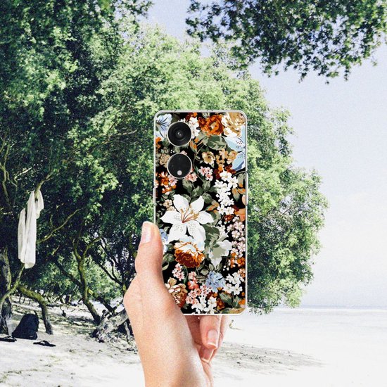 Coque en TPU adaptée à OPPO Reno8 T 5G Dark Flowers