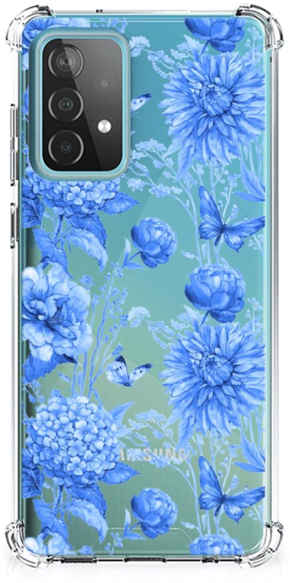 Case voor Samsung Galaxy A52 4G/5G Flowers Blue