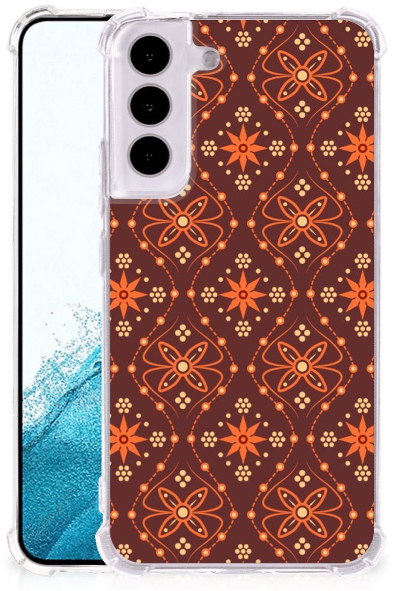Samsung Galaxy S22 Doorzichtige Silicone Hoesje Batik Brown