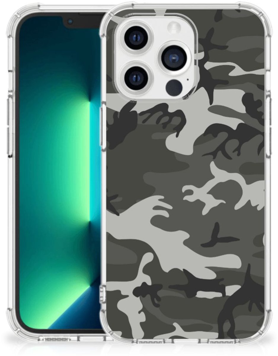 iPhone 13 Pro Max Doorzichtige Silicone Hoesje Army Light