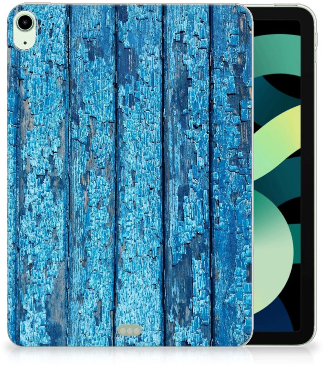 iPad Air (2020/2022) 10.9 inch Silicone Tablet Hoes Wood Blue