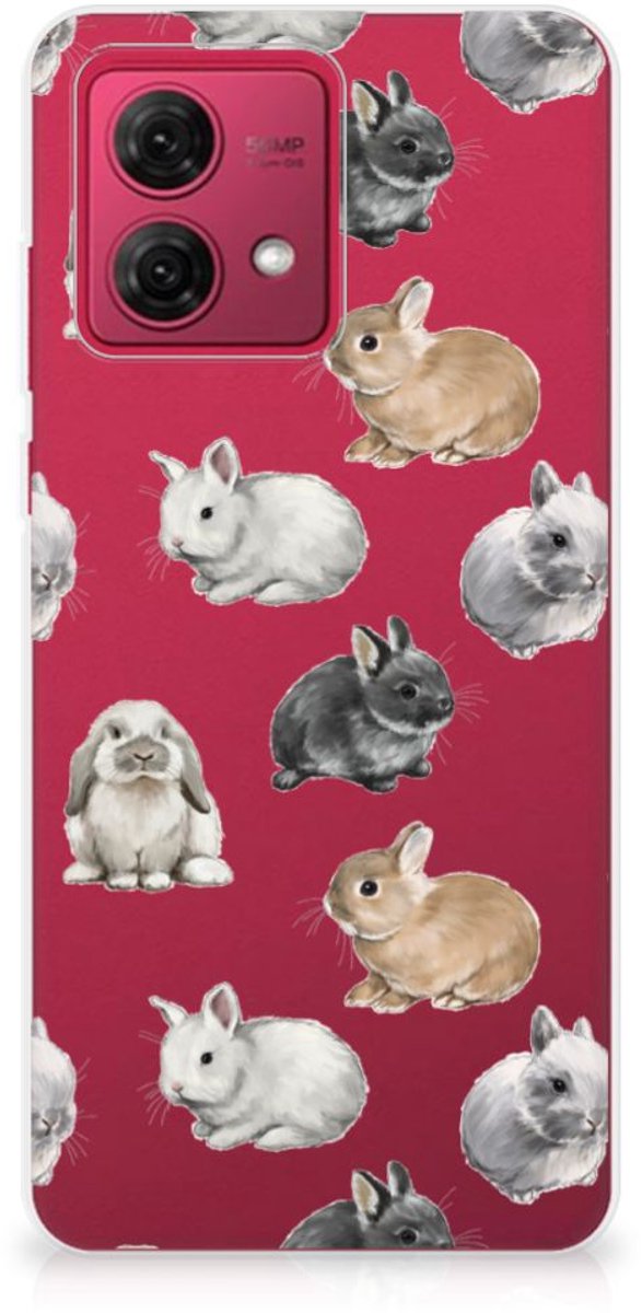 TPU Hoesje voor Motorola Moto G84 Konijntjes