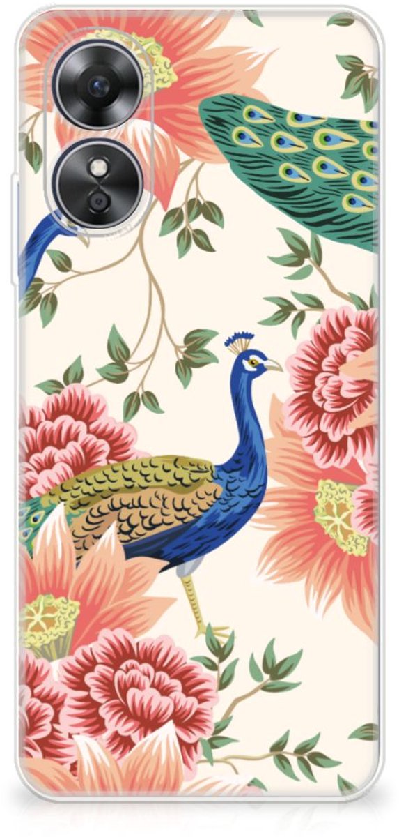 TPU Hoesje voor OPPO A17 Pink Peacock