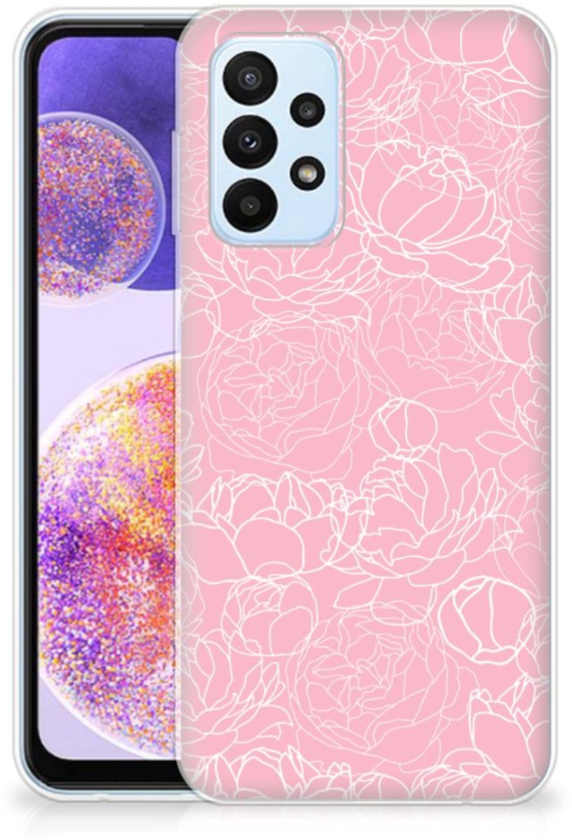 Samsung Galaxy A23 TPU Case White Flowers