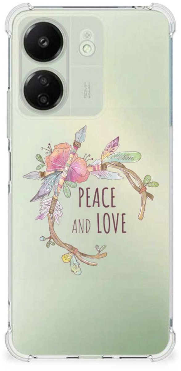 Xiaomi Redmi 13C 4G Stevig Bumper Hoesje Boho Text