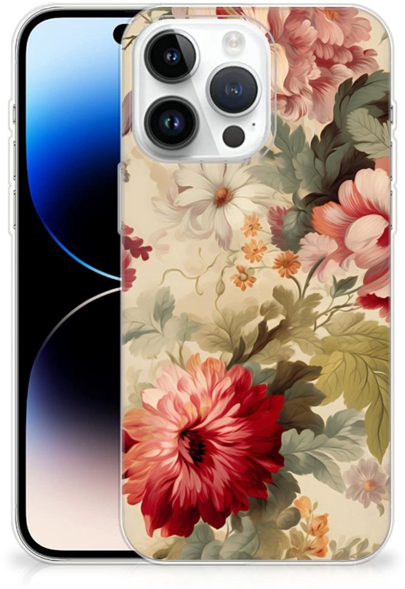 TPU Case voor iPhone 14 Pro Max Bloemen