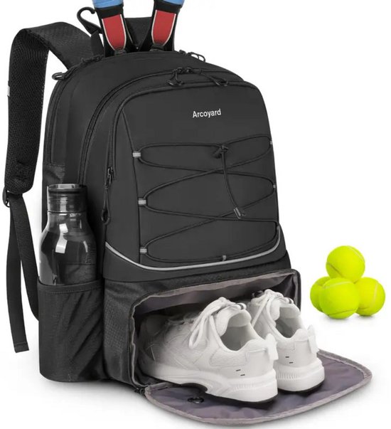 Sac de padel Nivard - Sac de Padel - Sac de tennis - Tennis - Sac à dos - Housse - Homme - Femme - Sac - Zwart