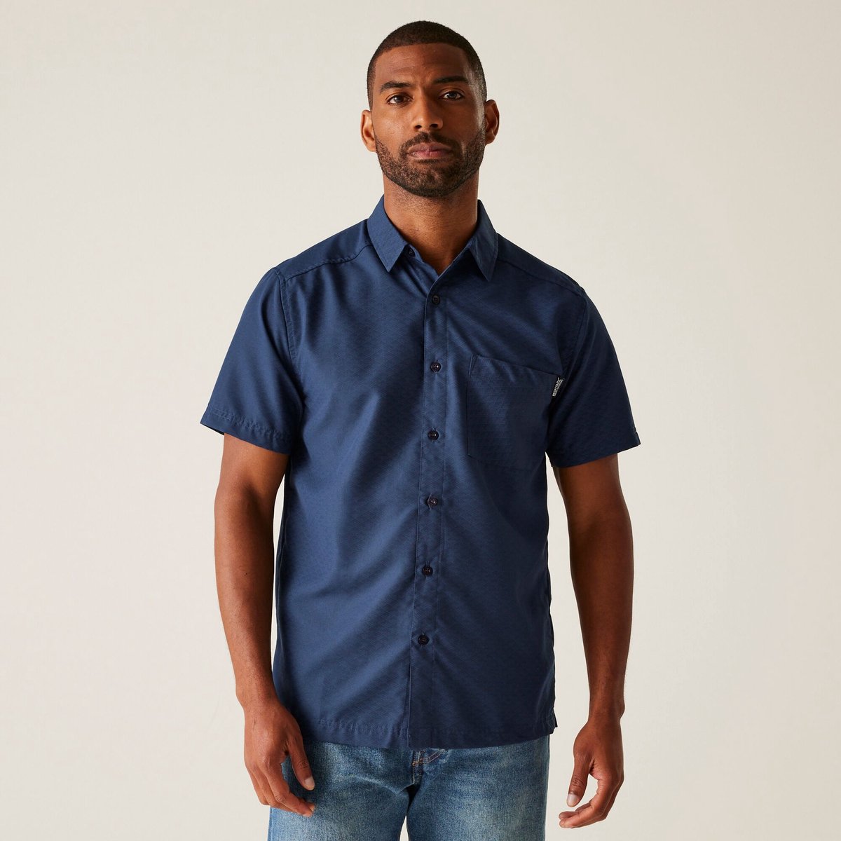 T-shirt Korte Mouwen Hiking Heren Mindano Ix Blauw