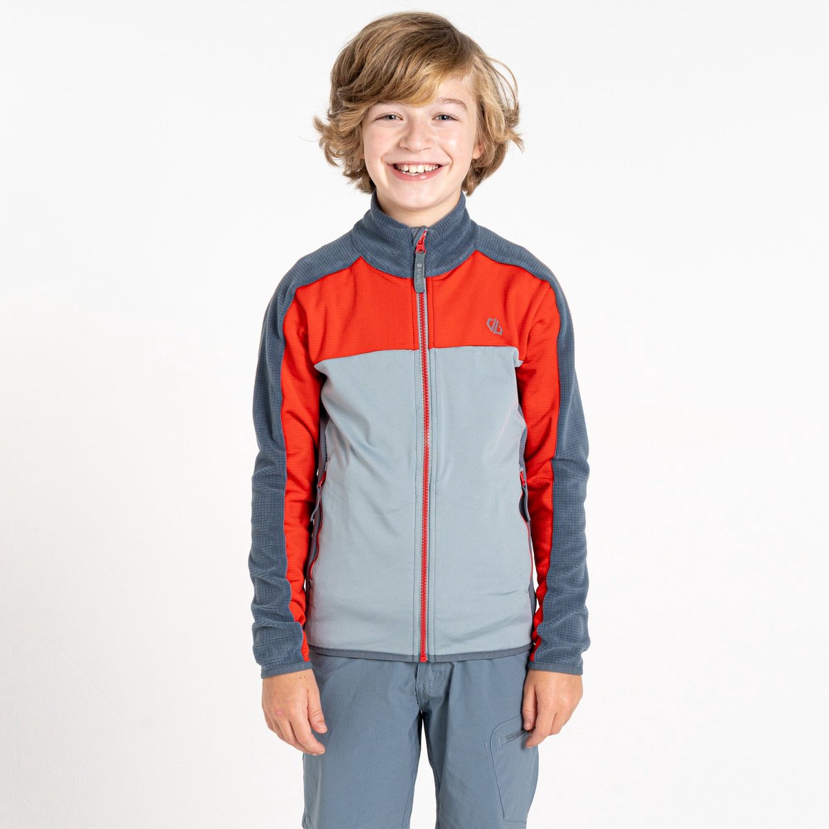 Fleece Skiën Kinderen Warm Comfortabel Zip-up Grijs