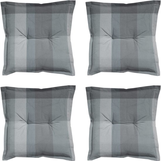 Madison - Coussin d'assise Sya gris - Env. 50x50 cm - Set de 4
