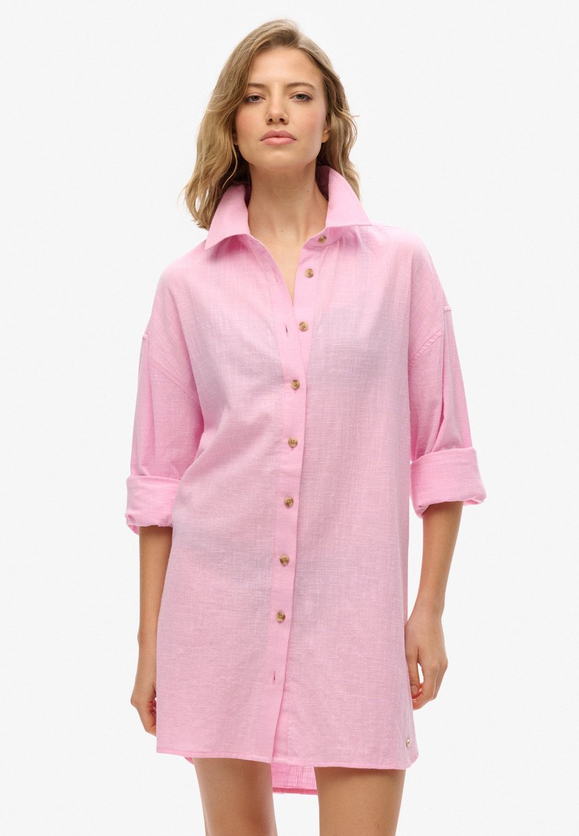 Superdry Lang Ibiza-strandoverhemd Dames Shirts Roze