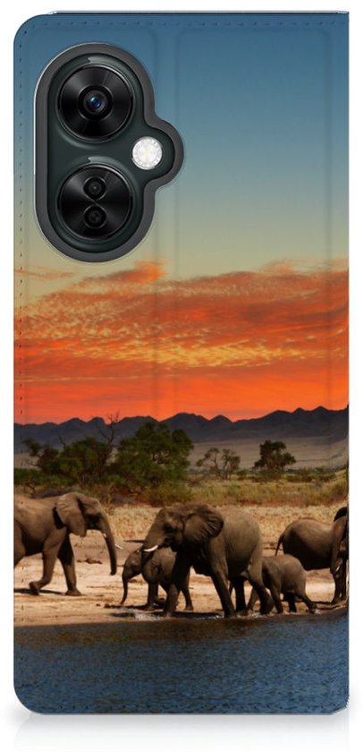 Coque OnePlus Nord CE 3 Lite Wallet Book Case Éléphants