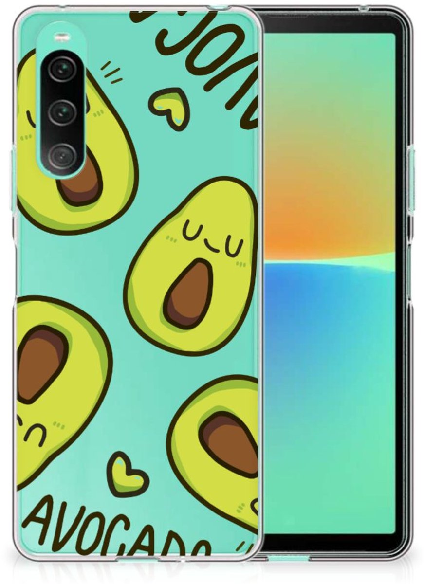 Back Cover voor Sony Xperia 10 V Telefoonhoesje met Naam Avocado Singing