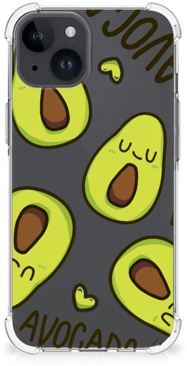 iPhone 15 Plus Stevig Bumper Hoesje Avocado Singing