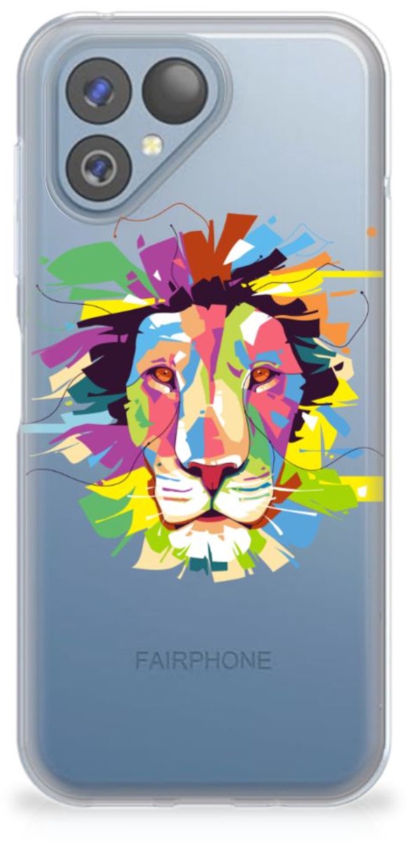 Fairphone 5 Telefoonhoesje met Naam Lion Color