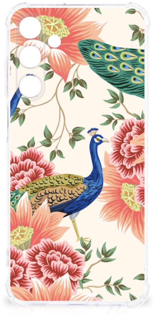 Back Cover voor Case Anti-shock voor Samsung Galaxy A25 Pink Peacock