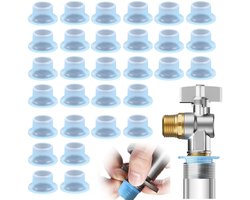 30 stuks waterdichte kraanafdichtingspakking, siliconen lekvrije pluggen voor 1/2 inch kraanklep, werkt met watertemperaturen tussen 0-100℃, kraan afdichtring anti-lek (Blauw)