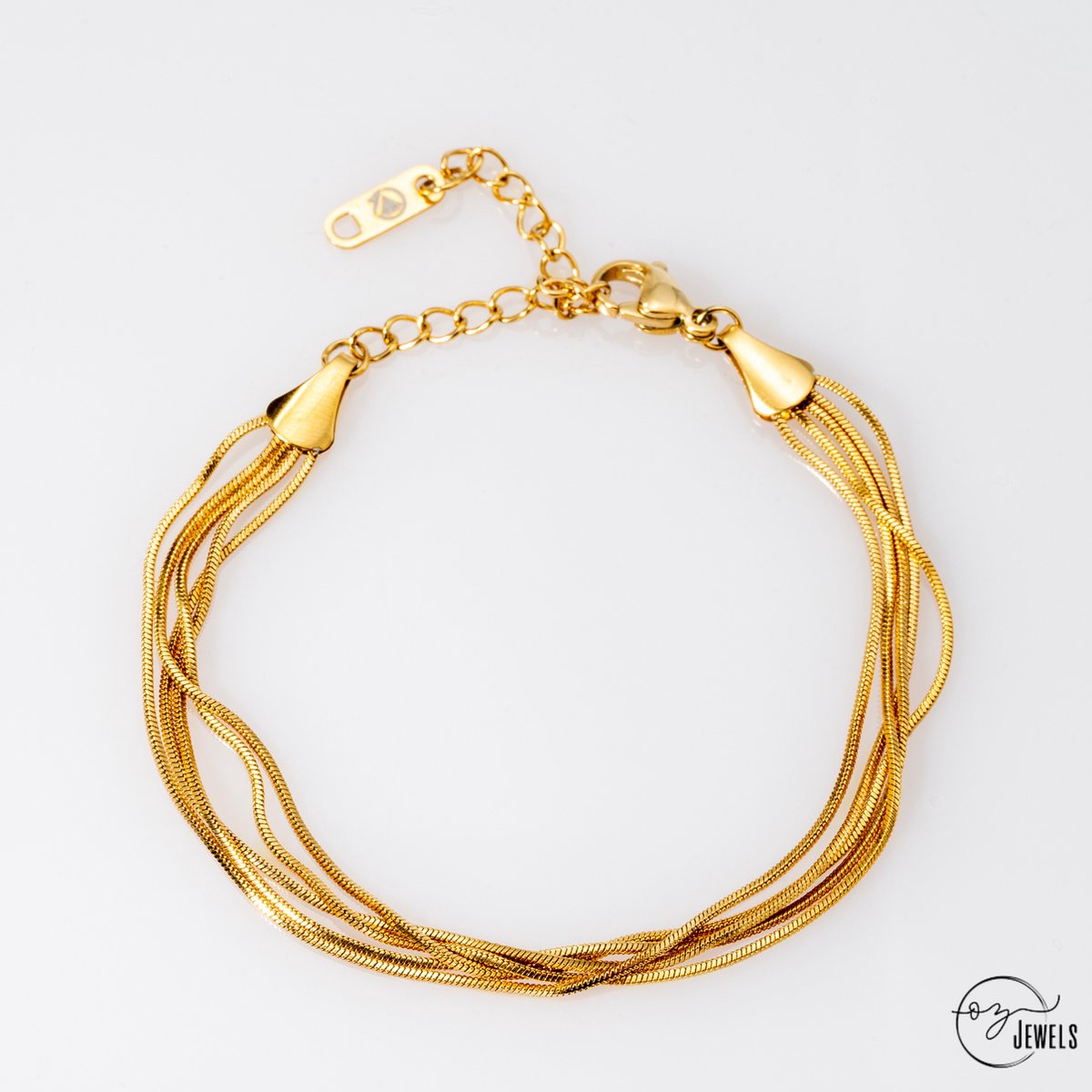OZ Jewels – Slangenketting Armband – 18K Verguld – Vrouwen – Verstelbare