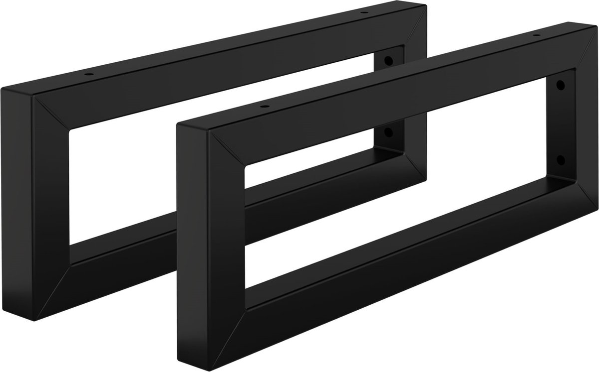 ML-Design Set van 2 muurbeugels voor wastafel, 450x150 mm, zwart, staal, design wastafelbeugel, muurbeugel voor wastafelblad, beugel steun plankhouder handdoekhouder