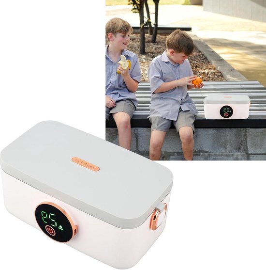 Foto: Elektrische lunchbox voedselverwarmer 1l snel verwarmde lunchboxen oplaadbaar lunchbox voor kantoor en reisauto 