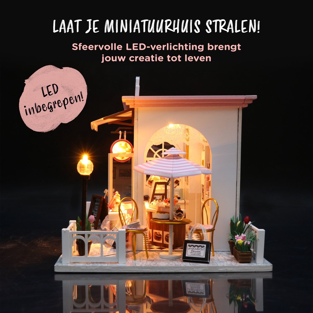 Modelbouwpakket Chocolatier - Volwassenen & Kinderen - DIY - Hobby - Knutselen - Poppenhuis - Doll House - Crafts&Co — afbeelding 8