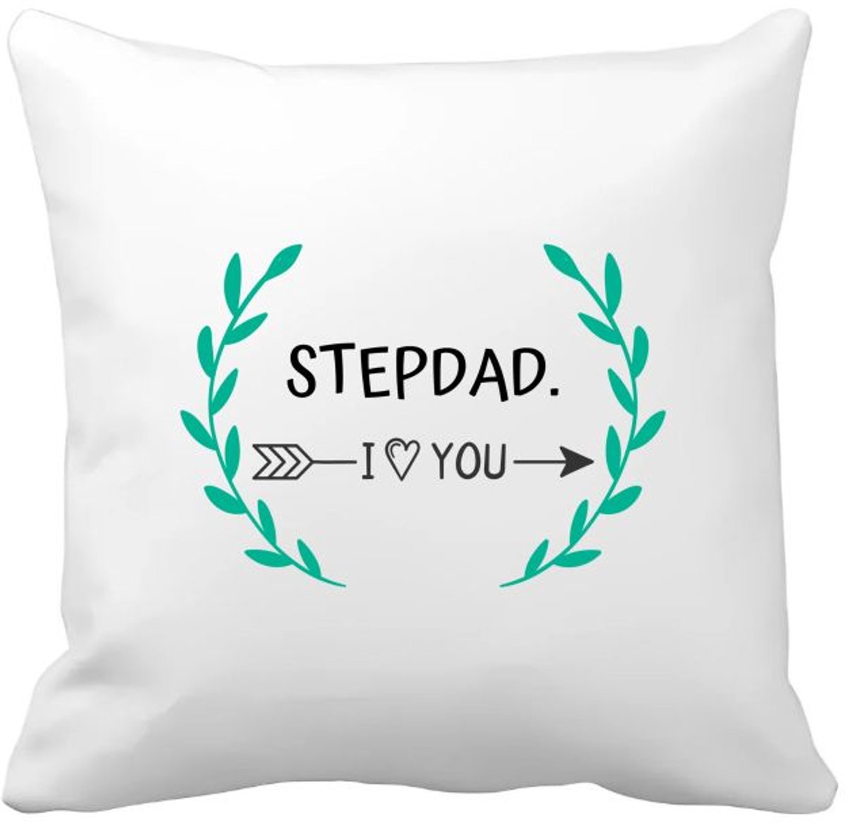 Akyol stepdad i love you Kussen hoes - Papa - de liefste vader - vader cadeautjes - vaderdag - verjaardag - geschenk - kado - 40 bij 40 cm Multicolor