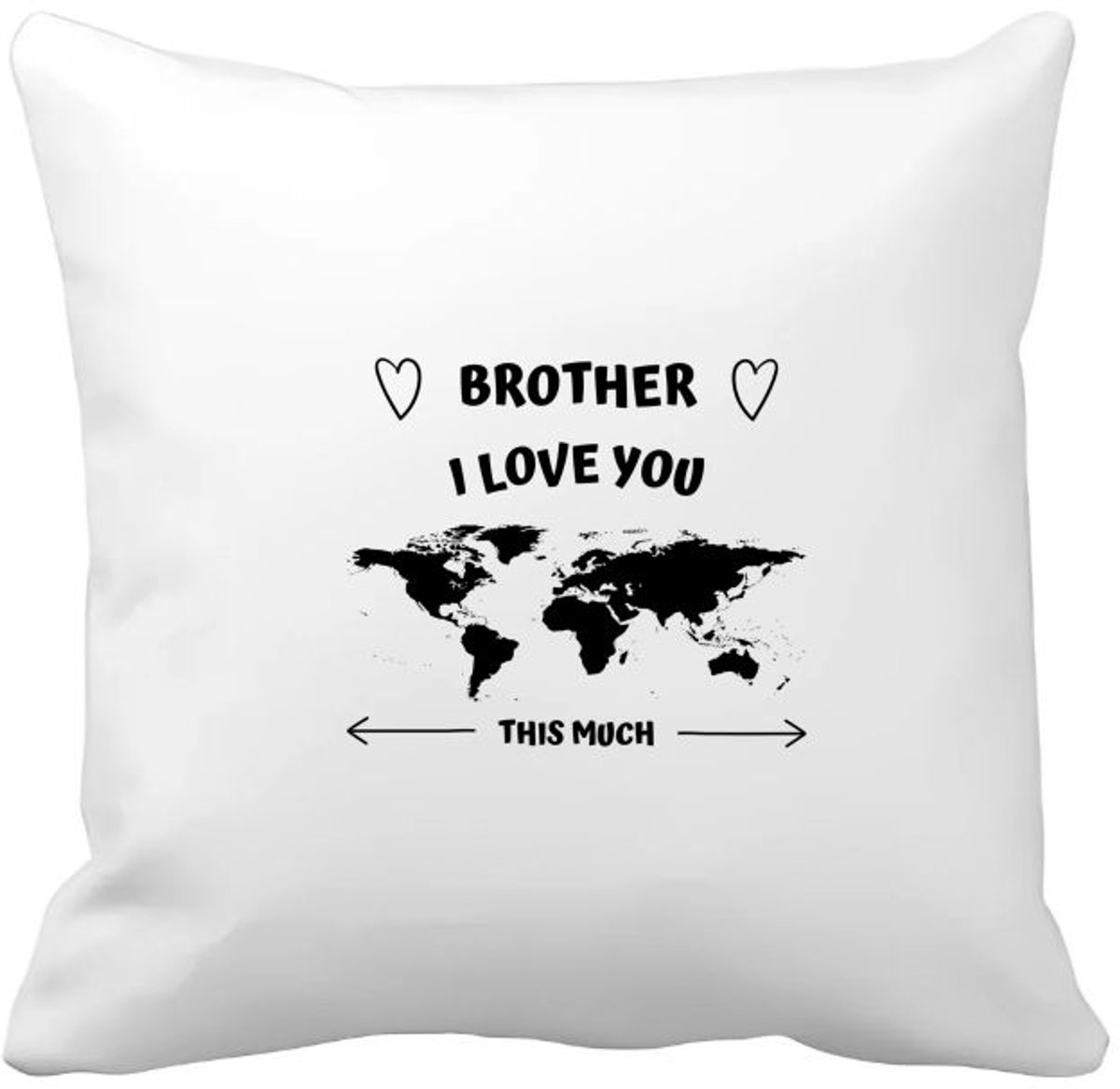 Akyol brother i love you this much Kussen hoes - Broer - geweldige broer - liefste broer - verjaardag - cadeau - kado - bedankje - geschenk - 40 bij 40 cm Multicolor