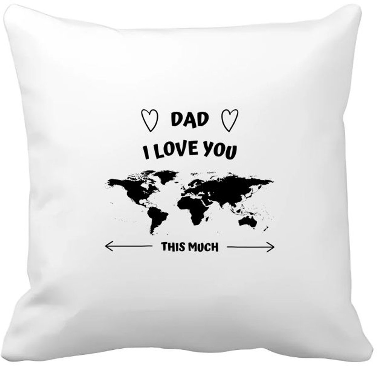 Akyol dad i love you this much Kussen hoes - Papa - geweldige papa - liefste vader - verjaardag - cadeau - kado - bedankje - geschenk - 40 bij 40 cm Multicolor