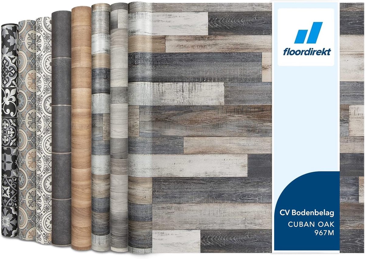 FLOORDIREKT PVC-Vloeren - Cuban Oak 967M - Vinyl Vloeren - Houtlook - Dikte 2,8 mm - 100 x 400 cm