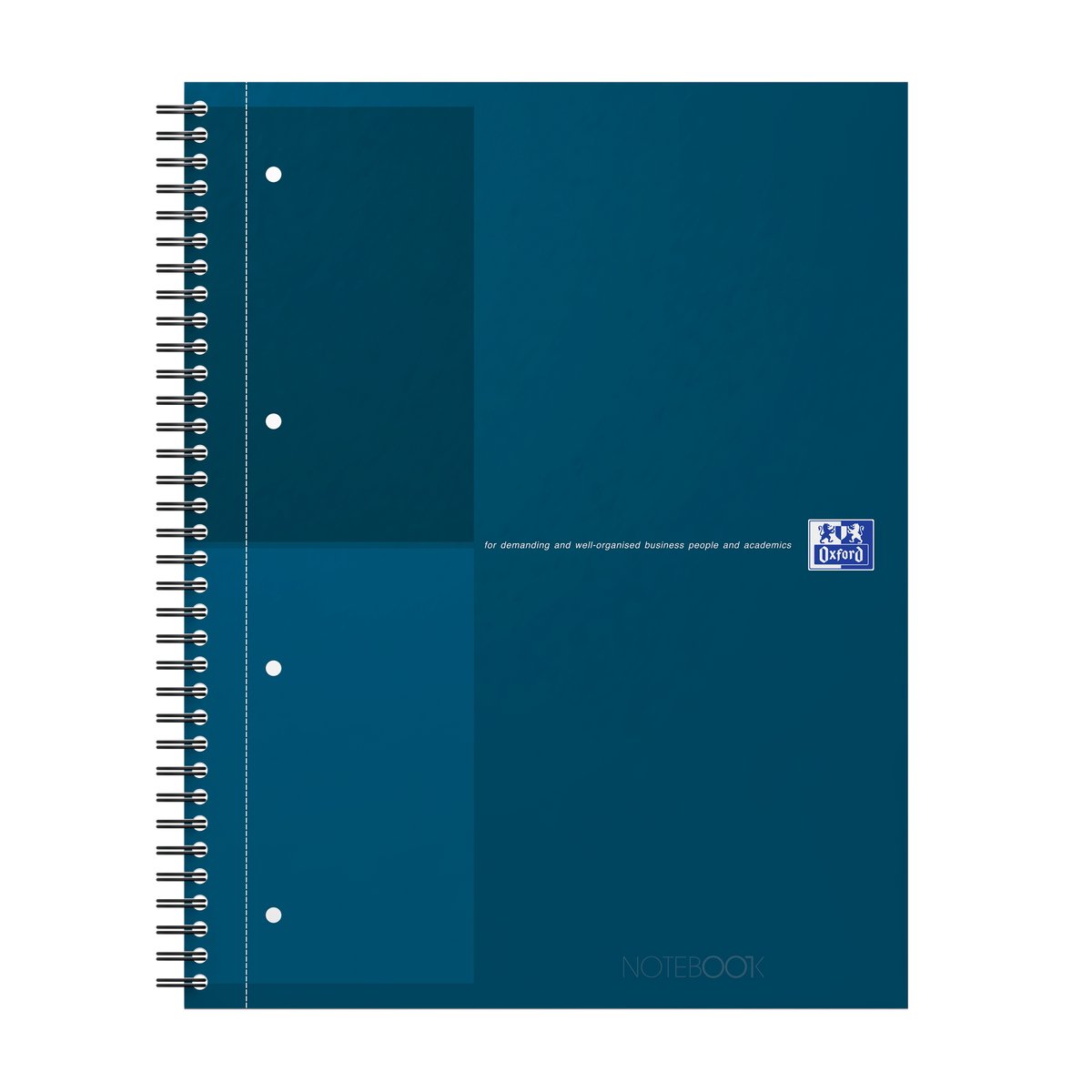 Oxford International notebook A4+ gelijnd 4 gaats 80 vel stevige kartonnen kaft 30 jaar petrol
