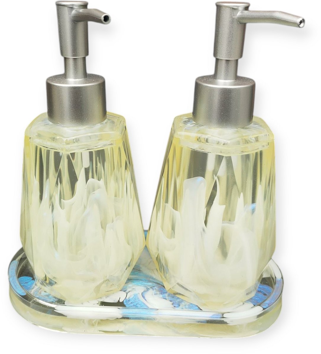 Resin Art JR: Badkamer accessoires 3-delige set / Uniek design / Handgemaakt