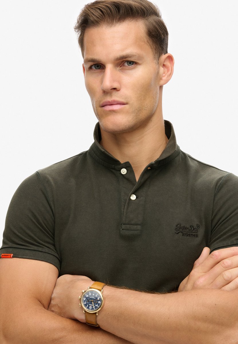 Superdry Vintage Destroyed Polo Heren Donkergroen