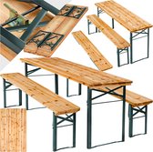 tectake® - Biertafel met 2 banken - 8 personen - 170 cm lang - 3-delige biertafelset met inklapbare tafel en banken - Tuintafel - Bierbank Oktoberfest