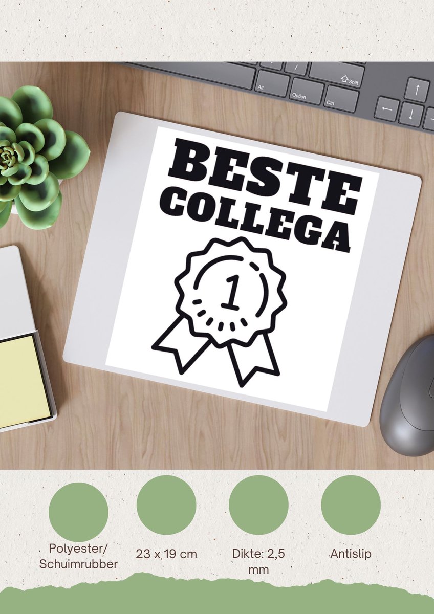 Akyol - beste collega Muismat - Beste collega - teamgenoot - cadeau - 23 bij 19 cm
