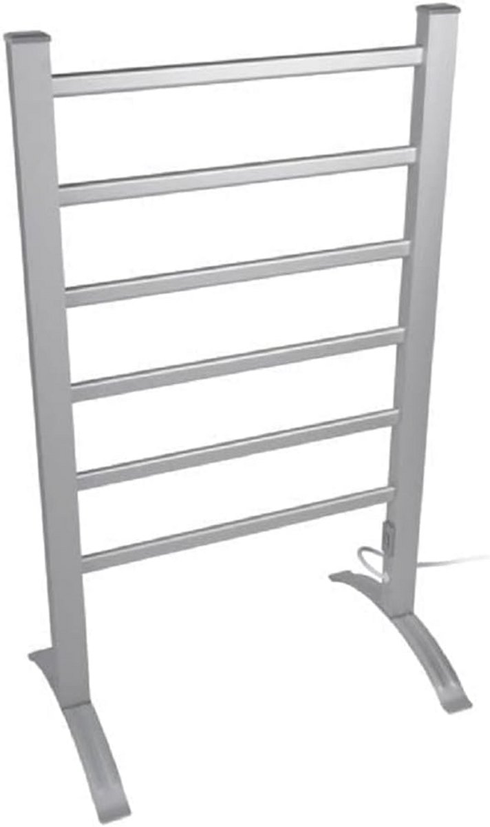 Elektrische handdoekradiator met 6 stangen - Vrijstaand en Wandgemonteerd - Aluminium Grij