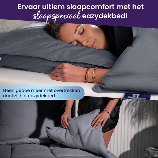 Slaapspeciaal eazydekbed 240x220 cm - Grijs - Dekbed Zonder Overtrek, Extra Lang, Luxe Gelvezels, Anti-Allergisch & Perfect Voor Elk Seizoen van Slaapspeciaal — afbeelding 4