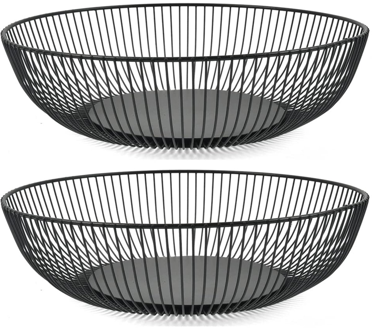 My Ninki ® Stijlvolle Zwarte Metalen Fruitschalen Set voor Optimaal Bewaren van Groenten en Fruit