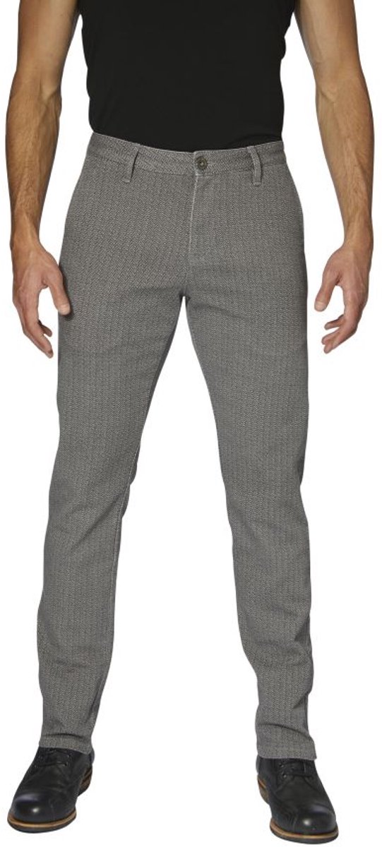 ROKKER Tweed Chino Tapered Slim Grijs Jeans - Broek