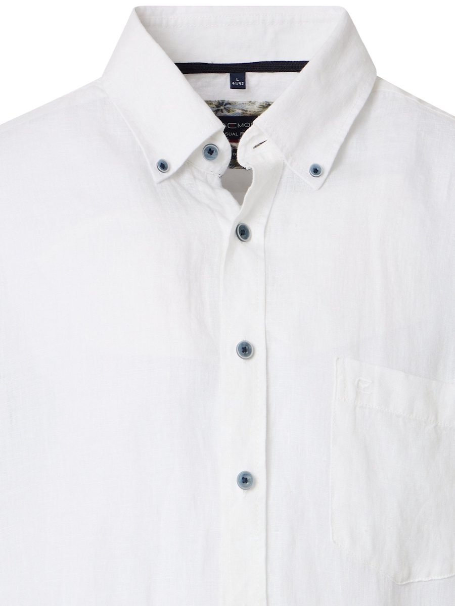 Linnen Casa Moda Wit Overhemd Button Down Boord - L