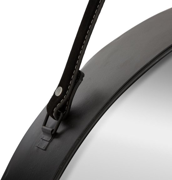 Miroir Rond Zwart 55 cm - Miroir avec Étagère Ø55cm - Miroir avec Étagère Zwart - Miroir Hall / Salon / Chambre / Toilettes / Salle de Bain - Décoration murale Moderne