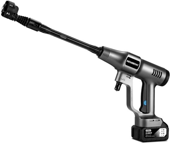 DeXem - 200Bar Borstelloze Elektrische Hogedrukreiniger - hoge druk spuit 3 Gear - Draadloze Auto Schoonmaken Tuinirrigatie Tool Voor Makita 18V Batterij met 2 accu's