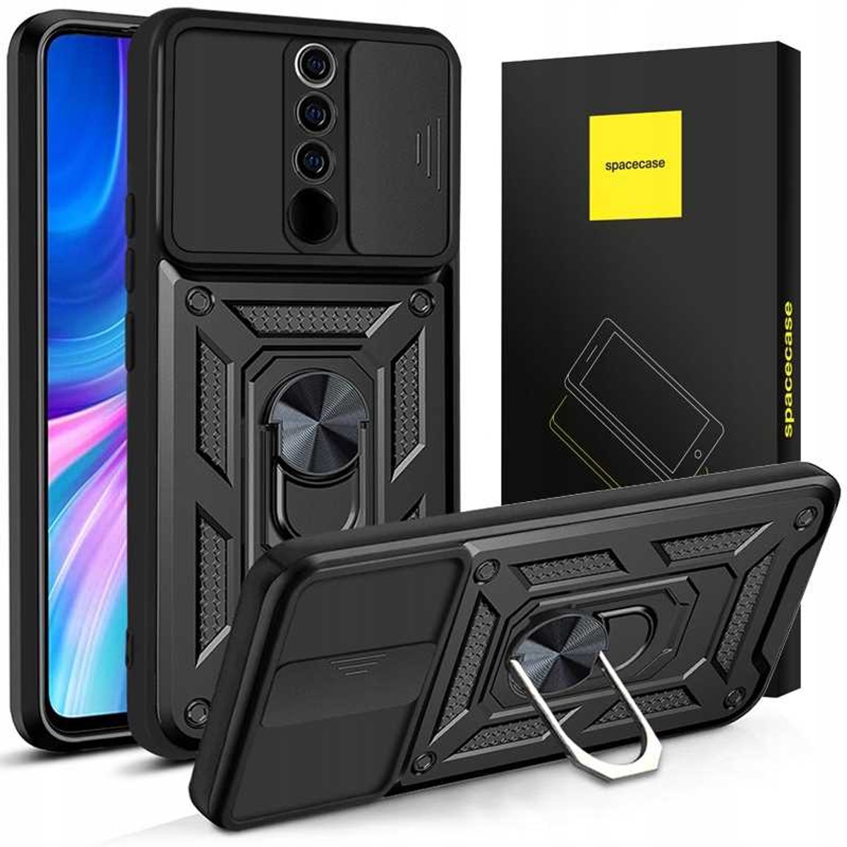 Spacecase Case Cover Voor Xiaomi Redmi Note 8 Pro Zwart