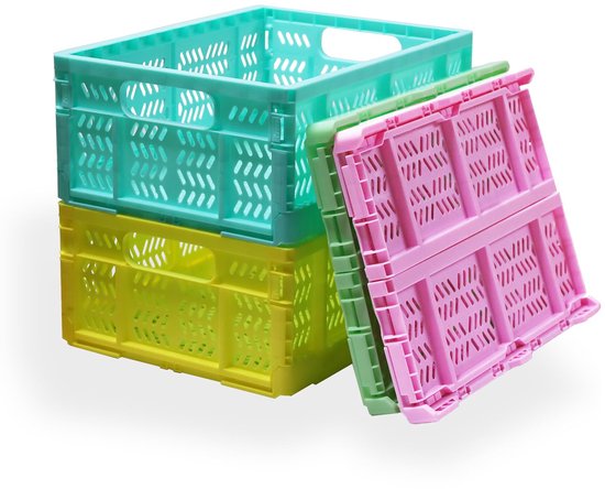 My Ninki ® Opvouwbare en Ruimtebesparende Opbergmanden Set van 4 voor Keuken en Huishouden
