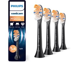 Philips Sonicare Premium All-in-One A3 – Opzetborstels voor Elektrische Tandenborstel – Zwart – Verpakking van 4 - HX9094/88