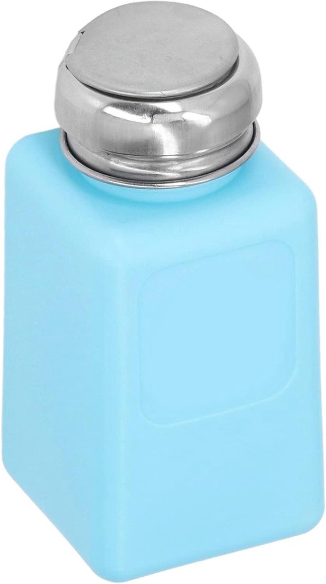 Image of 200ML Druktype Alcoholverdeler Pomp – Roestvrijstalen Vloeistofdispenserpomp voor Nagellak en Make-up Remover (Blauw)