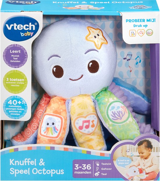 VTech Baby Knuffel & Speel Octopus - Interactieve Knuffel - Inclusief 15 Melodietjes en 3 Gezongen Liedjes - Vanaf 3 Maanden van Vtech — afbeelding 2